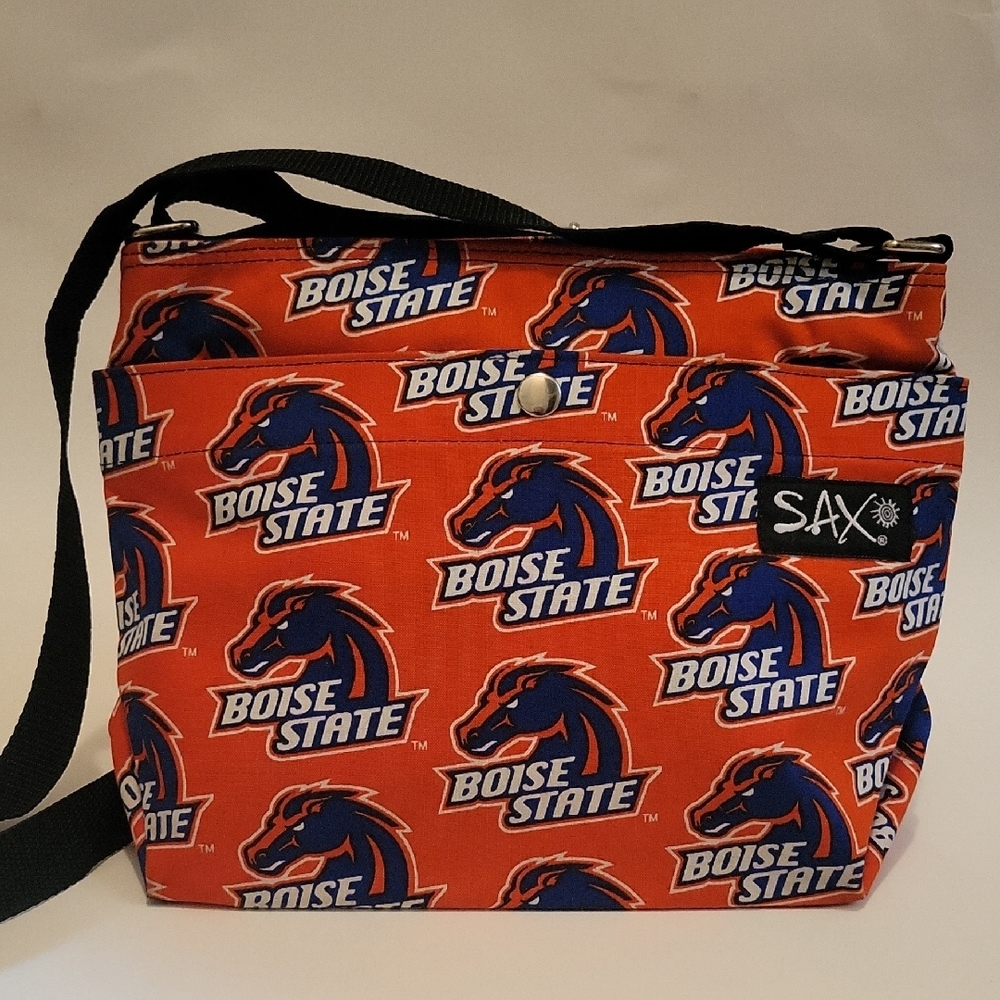 Boise State Broncos Sax Orange With Blue Broncos Logo Crossbody Bag Excellent